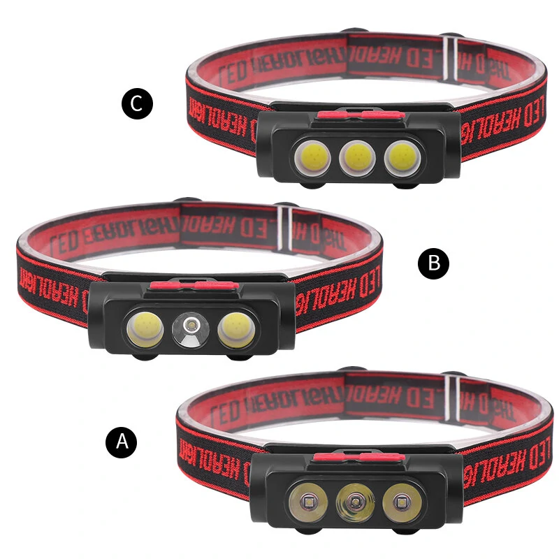 2119A-C Ultra Bright Portable XPE+COB Headlight TYPE-C Charging Lightweight Waterproof for Outdoor Activities Emergencies Head lamp (image for) 2119A-C Ultra Bright Portable XPE+COB Headlight TYPE-C Charging Lightweight Waterproof for Outdoor Activities Emergencies Head lamp
