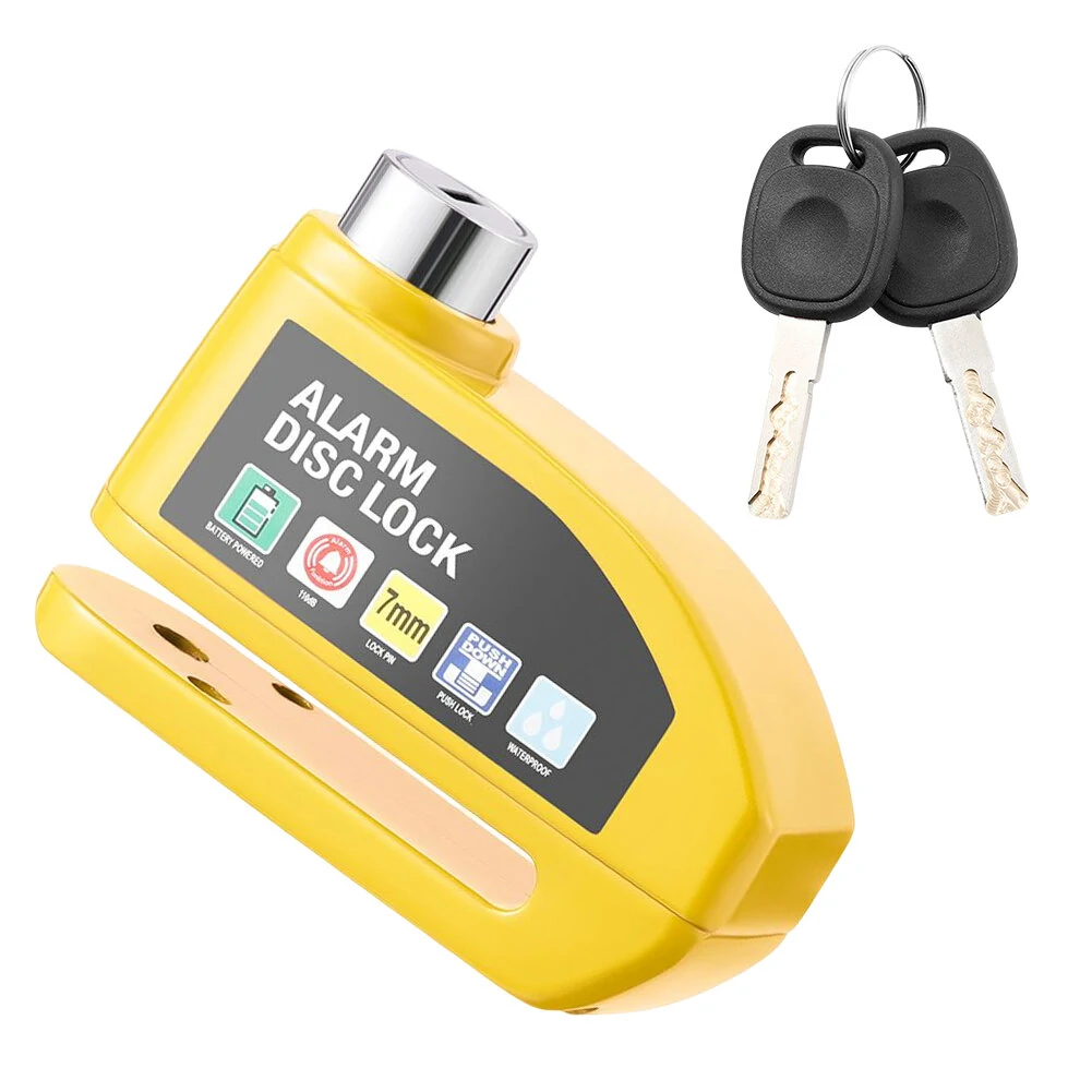Bike Loud Warning Lock Security Alarm Protection Waterproof Large Capacity Battery Aluminum Alloy Wheel Lock for Motorcycle Scooter (image for) Bike Loud Warning Lock Security Alarm Protection Waterproof Large Capacity Battery Aluminum Alloy Wheel Lock for Motorcycle Scooter